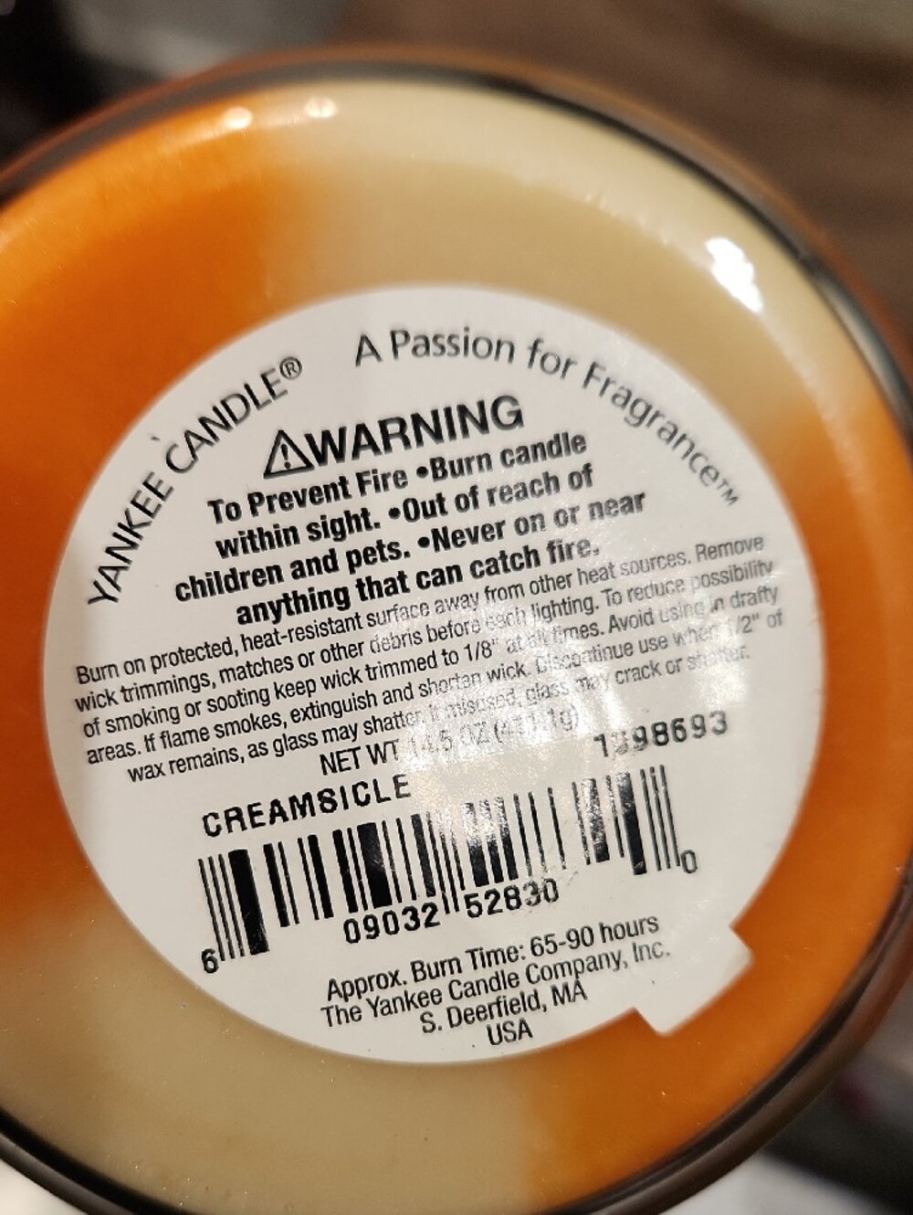 NWT Yankee Candle Creamsicle Swirl Jar Candle - Orange and Cream 14.5 OZ - Picture 4 of 6